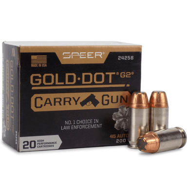 Speer Gold Dot Carry Gun 45 ACP +P 200 gr  Hollow Point (HP) Handgun Ammo
