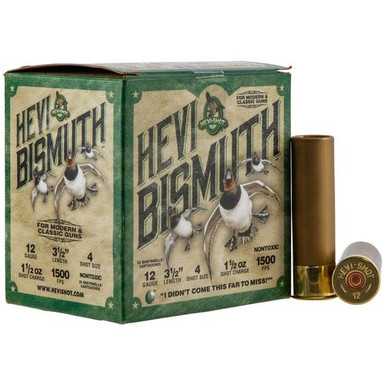 HEVI-Shot HS14504 Hevi-Bismuth Waterfowl 12 Gauge 3.50" 1 1/2 oz 4 Shot 25 Bx/ 10 Cs