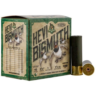 HEVI-Shot HS15501 Hevi-Bismuth Waterfowl 10 Gauge 3.50" 1 3/4 oz 1 Shot 25 Bx/ 10 Cs