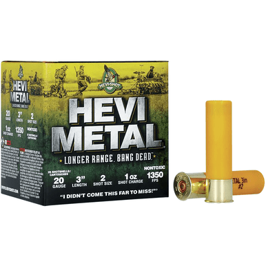 HEVI-Metal HS39002 HEVI-Metal Longer Range 20 Gauge 3" 1 oz 2 Shot 25 Per Box