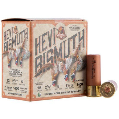 HEVI-Shot HS14715 Hevi-Bismuth Upland 12 Gauge 2.75" 1 1/4 oz 5 Shot 25 Bx/ 10 Cs