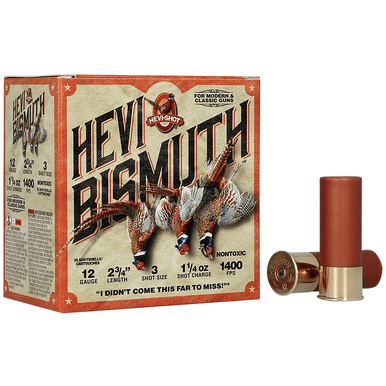 HEVI-Shot HS14713 Hevi-Bismuth  Upland 12 Gauge 2.75" 1 1/4 oz 3 Shot 25 Bx/10 Cs