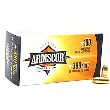 Armscor 50315 Precision Value Pack 380 ACP 95 gr 920 fps Full Metal Jacket (FMJ) 100 Bx/12 Cs