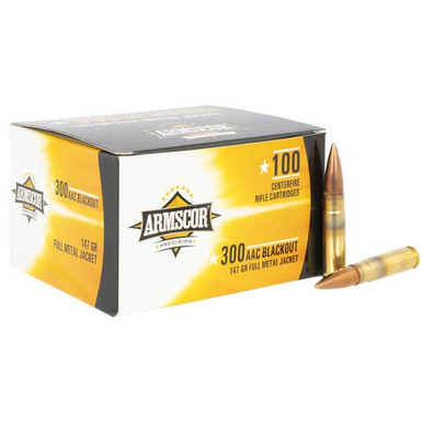 Armscor 50446 Precision Value Pack 300 Blackout 147 gr 1800 fps Full Metal Jacket (FMJ) 100 Bx/12 Cs