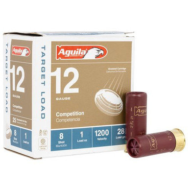 Aguila 1CHB1305 Competition Target 12 Gauge 2.75" 1 oz 1200 fps 8 Shot 25 Bx/10 Cs