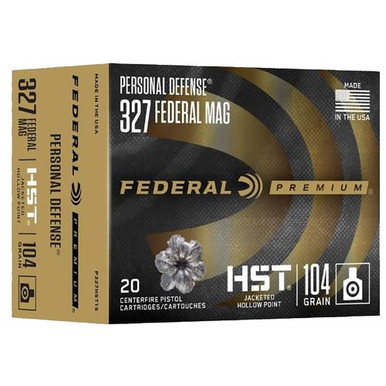 Federal P327HST1S Premium Personal Defense 327 Federal Mag 104 gr Jacketed Hollow Point (JHP) 20 Per Box/10 Cs