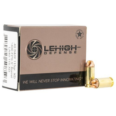 Lehigh Defense LA40115XD Xtreme Defense  40 S&W 115 gr Lehigh Defense XD FMT 20 Per Box/10 Cs