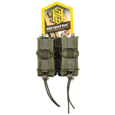 High Speed Gear 11PT02OD TACO Mag Pouch Double OD Green Nylon MOLLE Compatible w/ Pistol