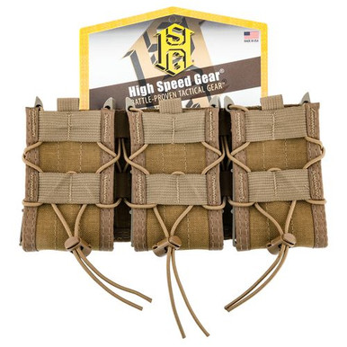 High Speed Gear 45TA00CB TACO Shingle Mag Pouch Triple Coyote Brown Nylon MOLLE Compatible w/ Rifle