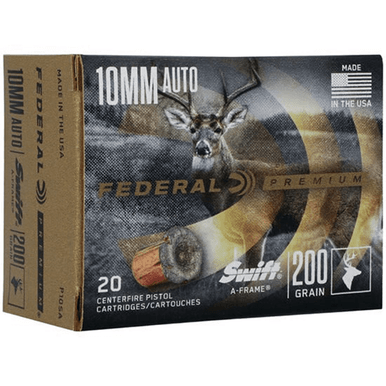Federal Premium Hunting 10mm Auto 200 gr Swift A-Frame (SWFR) Handgun Ammo
