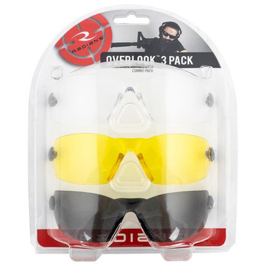 Radians OV3114CS Overlook Glasses Adult Clear Lens Smoke Gray Lens Amber Lens Black Frame Silver Frame 3 Pack