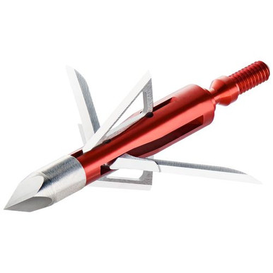 Bloodsport BLS10816 Nitefall Broadhead Rear-Deploying Hybrid Mechanical Chisel Tip Stainless Steel Blades Red 100 gr 3 Per Pack