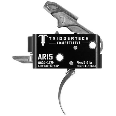 TriggerTech AR0SBS33NNP Competitive  Stainless Pro Curved Single-Stage 3 lbs Fixed for AR-15