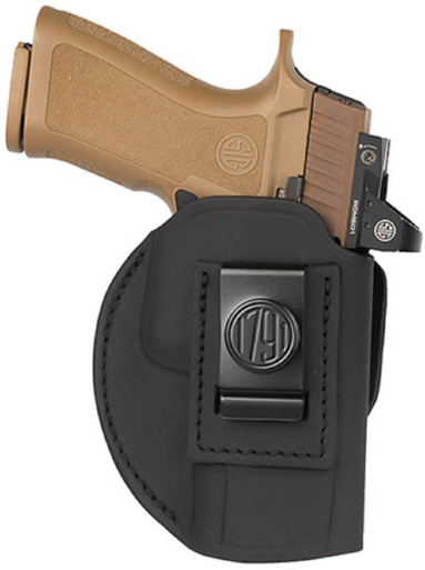 1791 Gunleather 4-Way IWB/OWB Size 06 Black Leather Belt Clip Glock 20 Ambidextrous - 4WH6SBLR