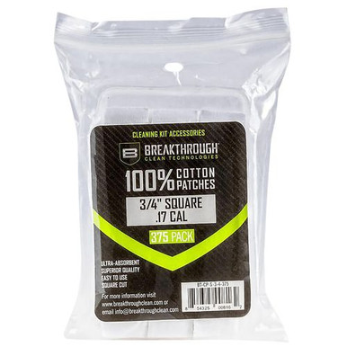 Breakthrough Clean BTCPS3/4375 Square Patches .17/.177 Cal 375 pieces