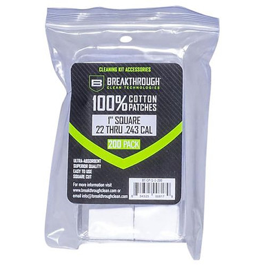 Breakthrough Clean BTCPS1200 Square Patches .22-243 Cal 200 pieces