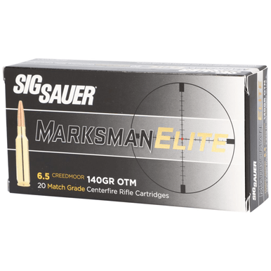Sig Sauer E65CM120 Marksman Elite 6.5 Creedmoor 140 gr 2690 fps Open Tip Match (OTM) 20 Bx/10 Cs