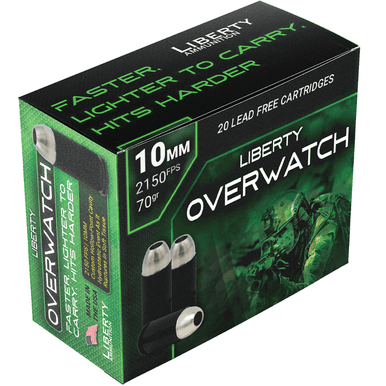 Liberty Ammunition OverWatch 10mm Auto 70 gr Open Cavity Design (OCD) Handgun Ammo