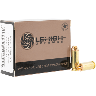 Lehigh Defense Xtreme Defense 10mm Auto 115 gr 1700 fps XD FMT Handgun Ammo