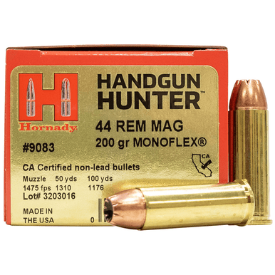 Hornady 9083 Handgun Hunter 44 Rem Mag 200 gr Hornady MonoFlex 20 Per Box Ammo