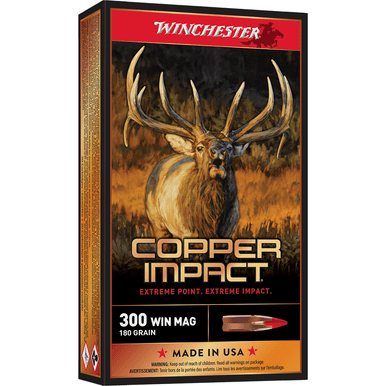Winchester Ammo X300CLF2 Copper Impact 300 Win Mag 180 gr Copper Extreme Point Lead Free Ammo