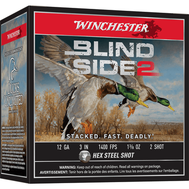 Winchester Ammo XBS1232 Blind Side 2 12 Gauge 3" 1 3/8 oz 1400 fps 2 Shot 25 Bx
