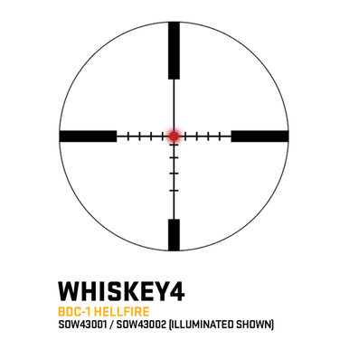 Sig Sauer Electro-Optics SOW43001 Whiskey4 SFP Exposed Zero Stop Black 3-12x 44mm 30mm Tube BDC-1 Reticle