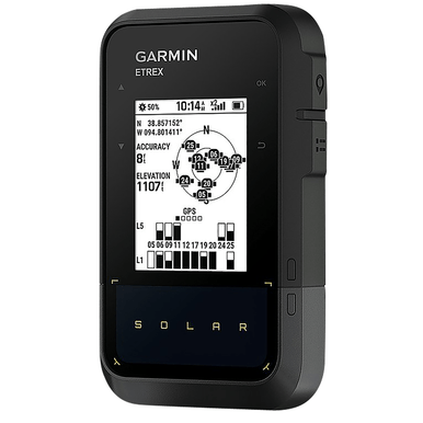 Garmin 0100278200  eTrex Solar GPS/Smart Features, 28MB Memory Black 2.20" Transflective/Monochrome Display, Compatible w/Garmin Explore App