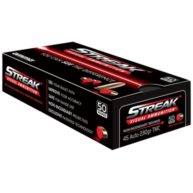 Ammo Inc Streak Visual RED 45 ACP 230 gr Total Metal Case 50 Per Box