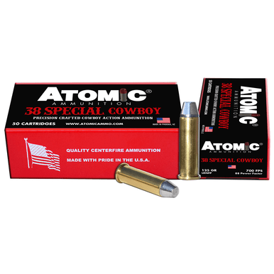 Atomic Ammunition 451 Cowboy Action Precision Craft 38 Special 125 gr Lead Round Nose Flat Point 50 Per Box
