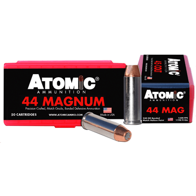Atomic Ammunition Precision Craft Pistol 44 Rem Mag Bonded Match Hollow Point 240 grain, 50 Per Box - 00440