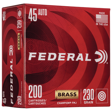 Federal WM52332 Champion Training 45 ACP 230 gr Full Metal Jacket 200 Per Box
