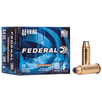 Federal C44B Handgun Defensive Ammo 44 Rem Mag 180 gr Jacket Hollow Point 20 Per Box