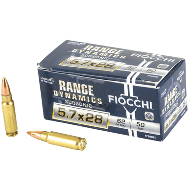 Fiocchi Range Dynamics Subsonic 5.7x28mm 62 gr Full Metal Jacket 50 Per Box