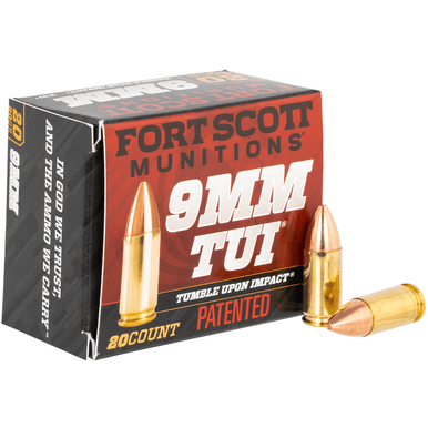 Fort Scott Munitions 9MM080SCVTPD Tumble Upon Impact (TUI) 9mm Luger 80 gr Solid Copper Spun 20 Per Box