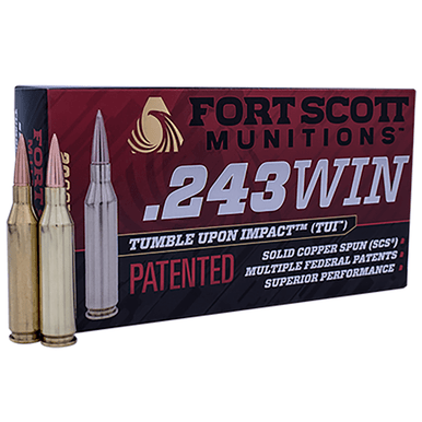 Fort Scott Munitions 243080SCV Tumble Upon Impact (TUI) Rifle 243 Win 80 gr Solid Copper Spun 20 Per Box