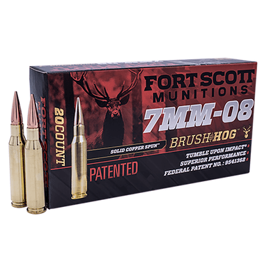 Fort Scott Munitions 7MM08120SCV1 Tumble Upon Impact (TUI) Rifle 7mm-08 Rem 120 gr Solid Copper Spun 20 Per Box