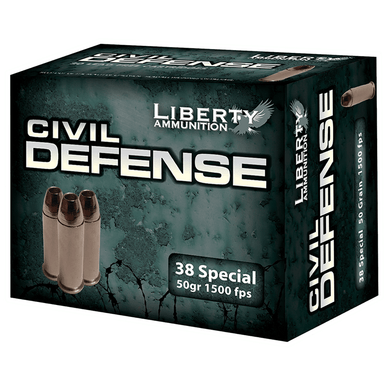 Liberty Ammunition Civil Defense 38 Special 50 gr Lead Free Fragmenting Hollow Point 20 Per Box