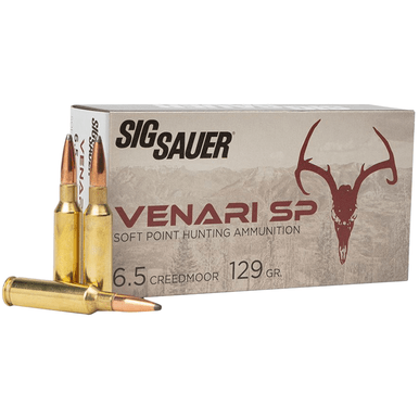 Sig Sauer Venari 6.5 Creedmoor 129 gr Soft Point 20 Per Box Hunting Ammo