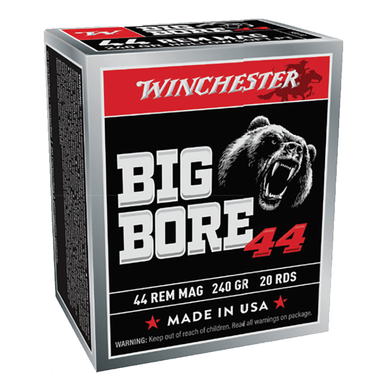 Winchester Ammo Big Bore 44 Rem Mag 240 gr Semi Jacketed Hollow Point 20 Per Box