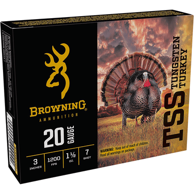 Browning Ammo TSS Tungsten Turkey 20 Gauge 3" 1 1/2 oz Tungsten 7 Shot 5 Per Box