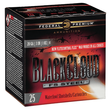 Federal Black Cloud FS 20 Gauge 3" 1 oz 4 Shot 25 Per Box