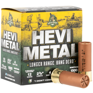 HEVI-Metal HEVI-Metal Longer Range 12 Gauge 2.75" 1 1/8 oz 4 Shot 25 Per Box