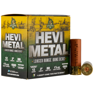 HEVI-Metal HEVI-Metal Longer Range 12 Gauge 3" 1 1/4 oz BB Shot 25 Per Box