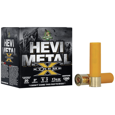 HEVI-Shot HEVI-Metal Extreme 20 Gauge 3" 1 1/16 oz Steel/ Tungsten 6 & 3 Shot 25 Per Box