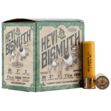 HEVI-Shot HEVI-Bismuth 20 Gauge 3" 1 1/8 oz Bismuth 2 Shot 25 Per Box
