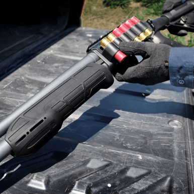 ADAPTIVE TACTICAL AT02006 EX Performance Stock & Forend Black Synthetic, Adj. M4 Style Stock with Swivel Stud, Vented Rubber Butt Pad, 2" Concealed Picatinny Rail on Forend, Fits Mossberg 500/590/Maverick 88