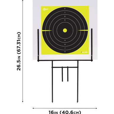 Allen 15309 EZ-Aim Portable Range Target Stand Black Steel 18" W x 19" H Standing Includes 2 Adhesive Targets