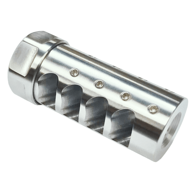 American Precision Arms G3L5838S Gen 3 Little Bastard Self Timing Brake Stainless Steel with 5/8"-24 tpi Threads, 2.55" OAL & 1" Diameter for 338 Cal Rifle