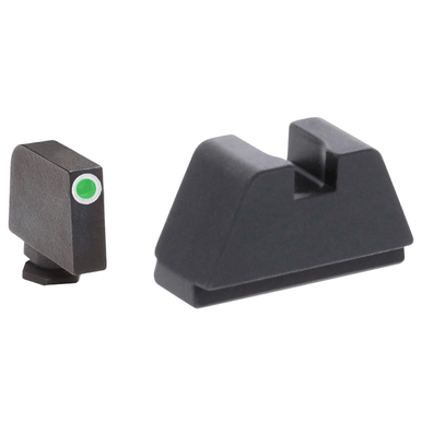 AmeriGlo GL481 Optic Compatible Sight Set for Glock Black | 2XL Tall Green Tritium with White Outline Front Sight 2XL Tall Black Rear Sight